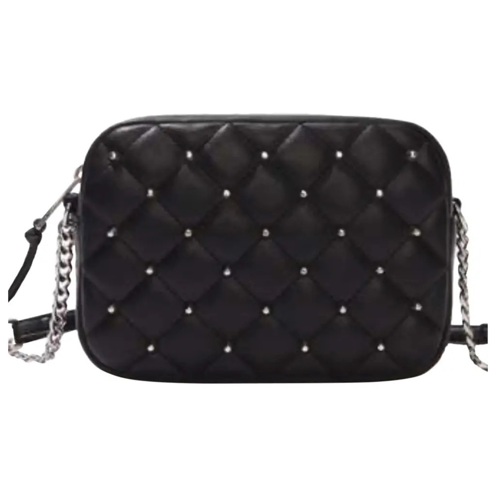 NWT Rebecca Minkoff Vegan Leather Black Quilted Studded Crossbody Bag